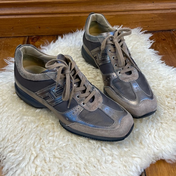 Hogan Interactive Tennis Shoes Bronze Sneakers Size 37. They run half size large - Picture 4 of 13